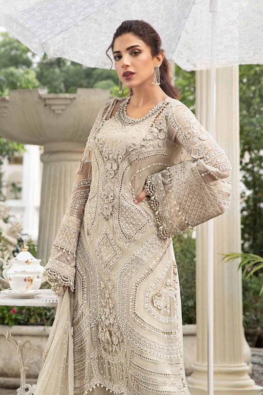 MARIA B INSPIRED Embroidered Chiffon Dress | Soft Chiffon Luxury