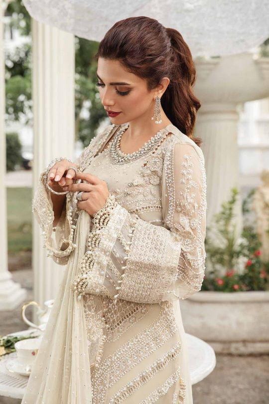 MARIA B INSPIRED Embroidered Chiffon Dress | Soft Chiffon Luxury